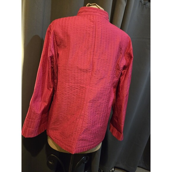 Chicos Pink Lined Detailed Jacket Blazer Buttons & Mandarin Collar, 3.5 / L - Picture 6 of 10